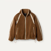 Femme Veste Nikia Crochet en UGGfluff - CHESTNUT