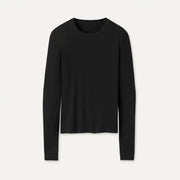 Femme Aidelene Long Sleeve Rib Tee - BLACK