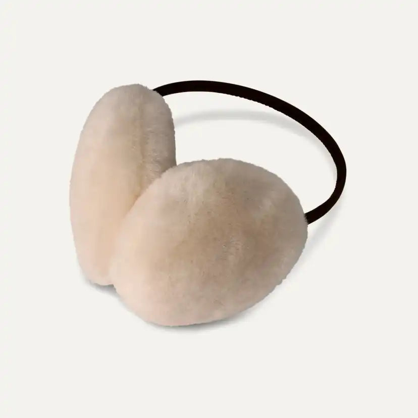 Femme Cache-oreilles Slim Band en peau de mouton - CHESTNUT