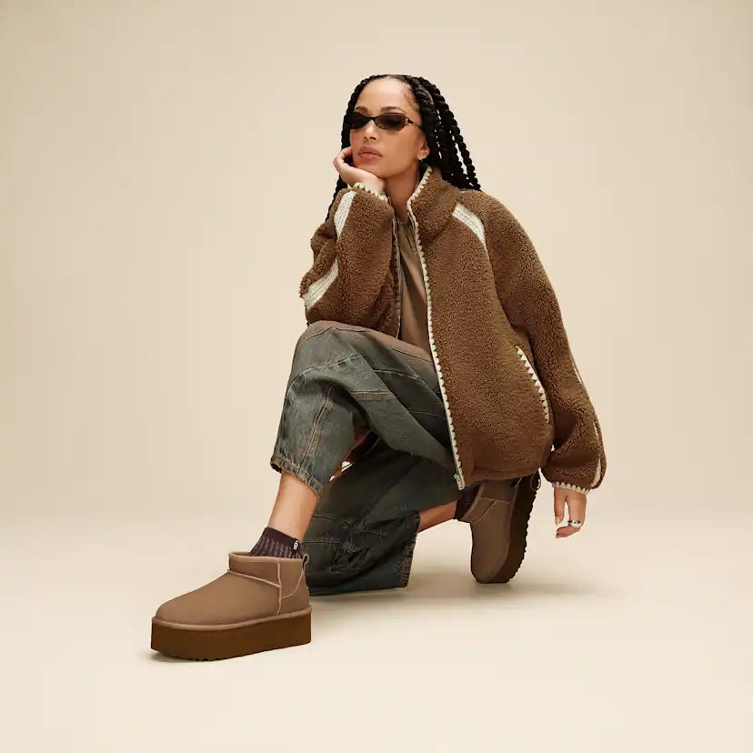 Femme Botte Classic Ultra Mini à plateforme - LIGHT BRONZE