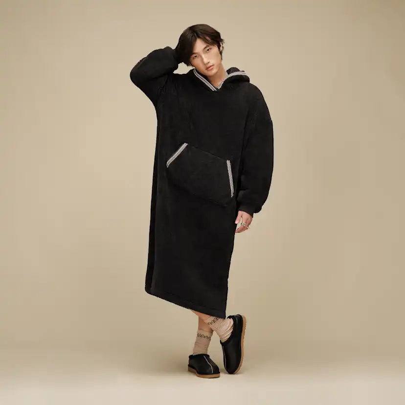 Unisexe Sweat à capuche oversize en UGGfluff - BLACK