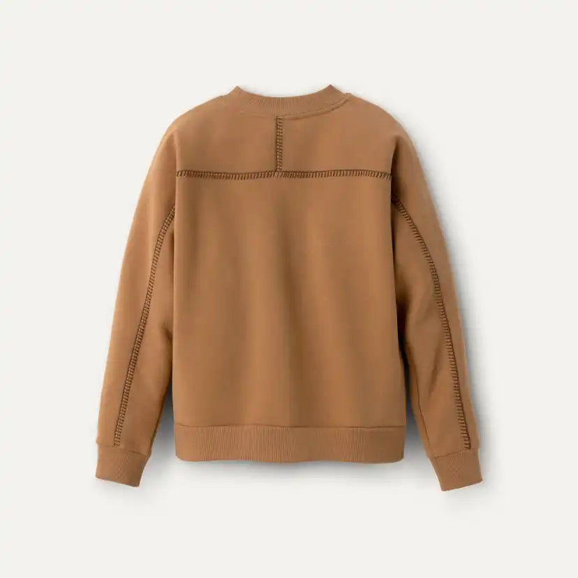Femme Pull à col rond Classic - CHESTNUT