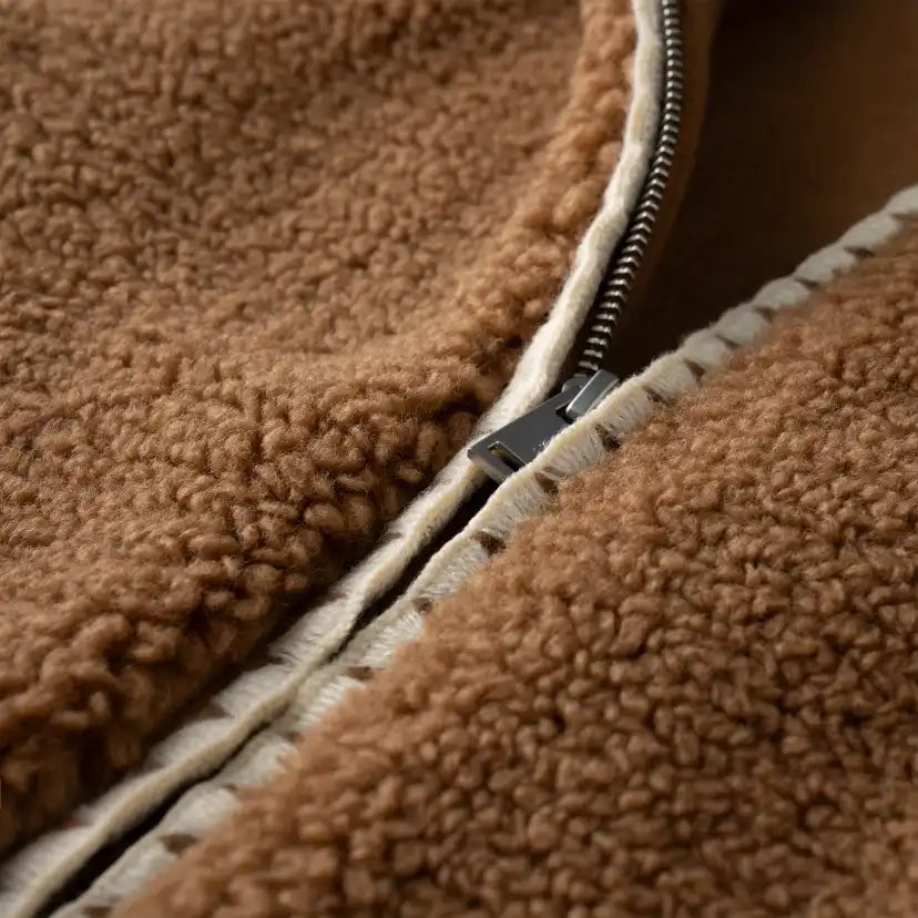 Femme Veste Nikia Crochet en UGGfluff - CHESTNUT