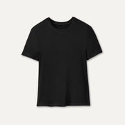 Femme T-shirt côtelé Miriam Baby - BLACK