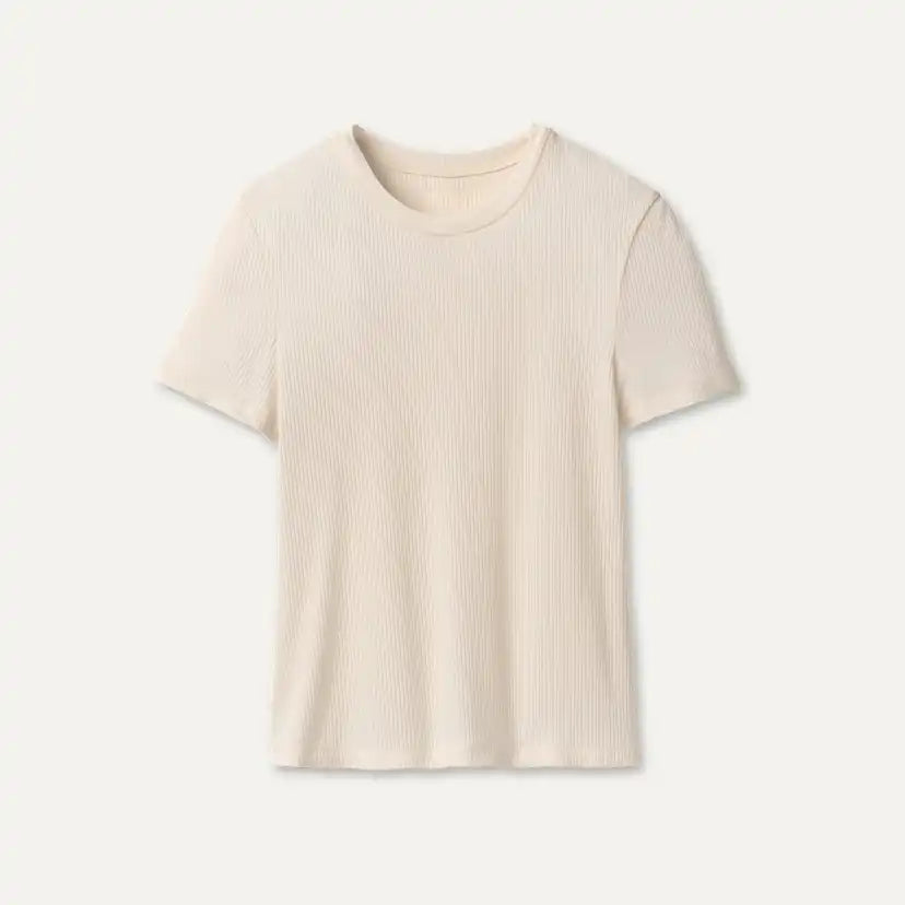 Femme T-shirt côtelé Miriam Baby - NIMBUS