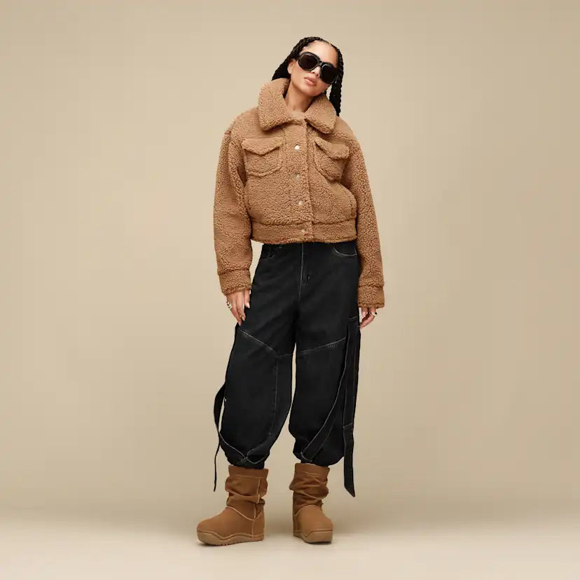 Femme Veste camionneur courte Frankie - CHESTNUT