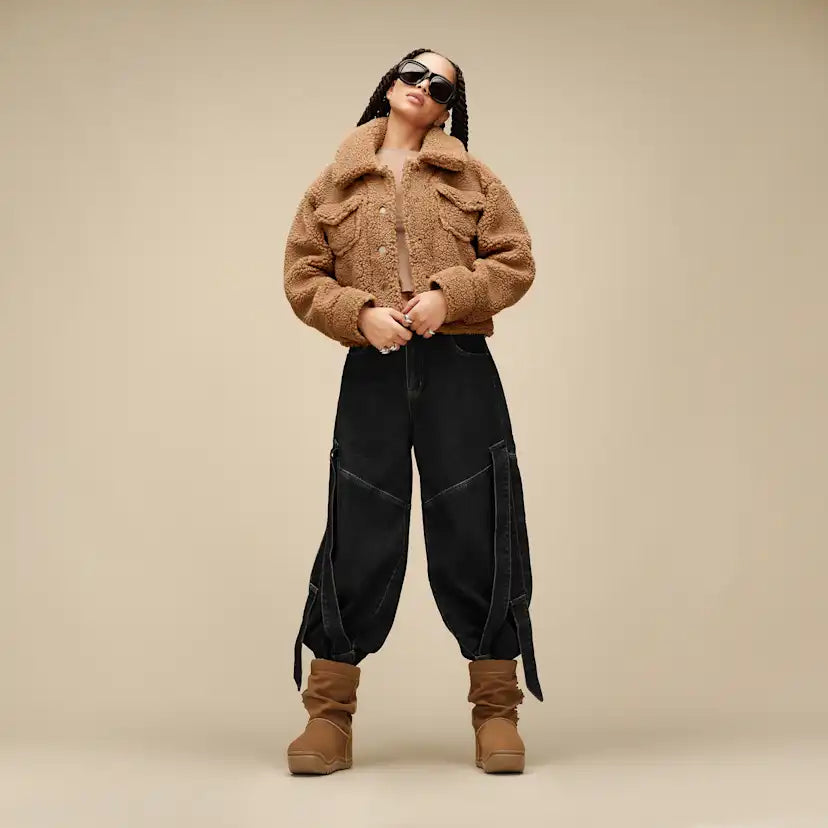 Femme Veste camionneur courte Frankie - CHESTNUT