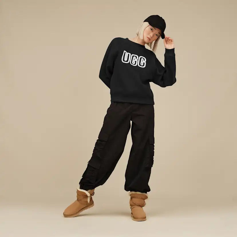 Femme UGG Logo pull à col rond - BLACK