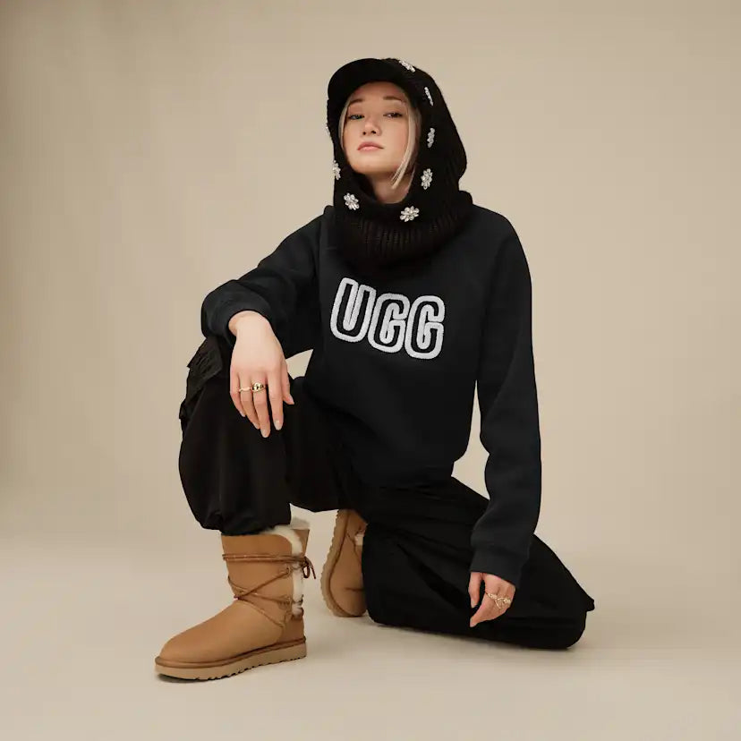 Femme UGG Logo pull à col rond - BLACK