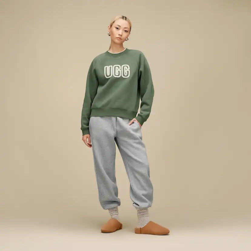 Femme UGG Logo pull à col rond - GREEN STONE