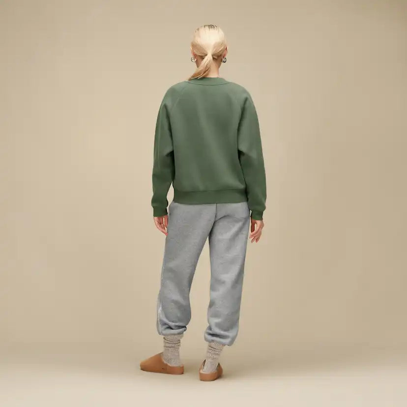 Femme UGG Logo pull à col rond - GREEN STONE