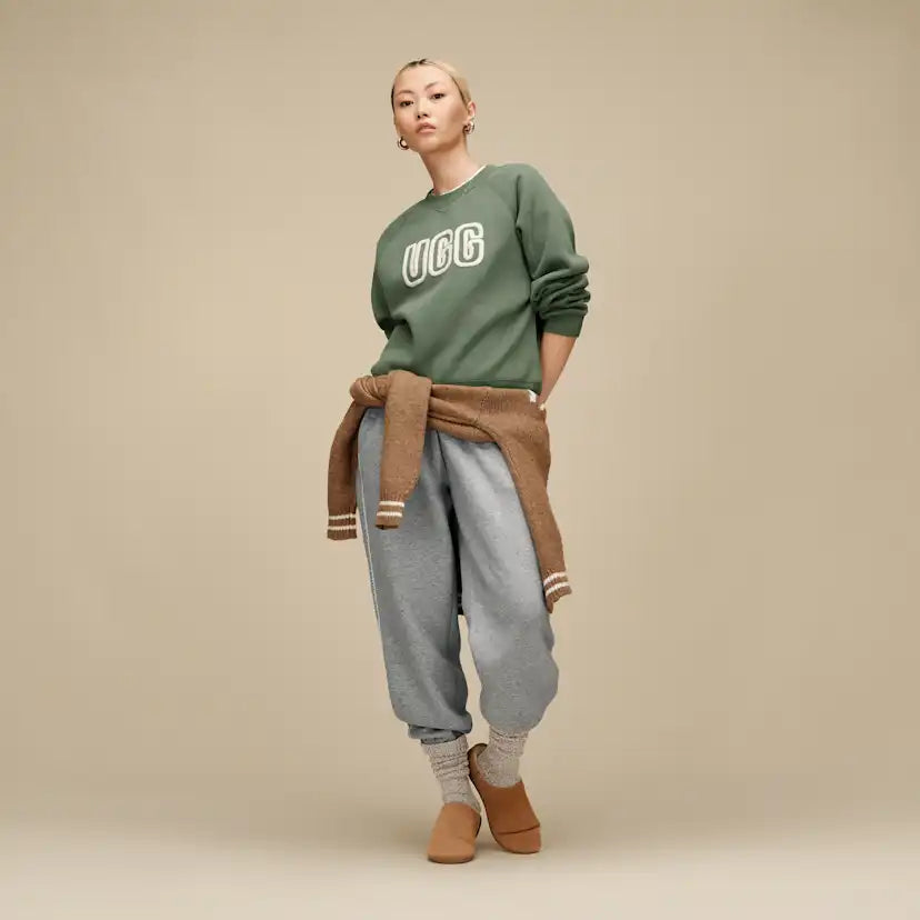 Femme UGG Logo pull à col rond - GREEN STONE