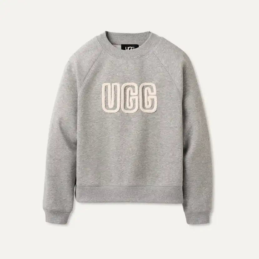 Femme UGG Logo pull à col rond - GREY HEATHER