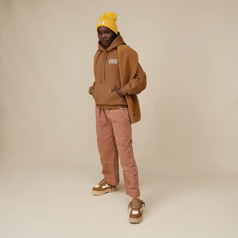 Femme UGG Logo sweat à capuche - CHESTNUT