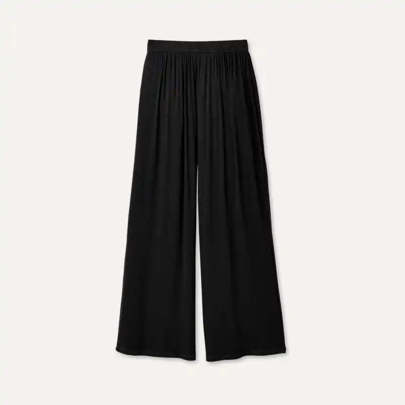 Femme Pantalon large Imogen côtelé - BLACK