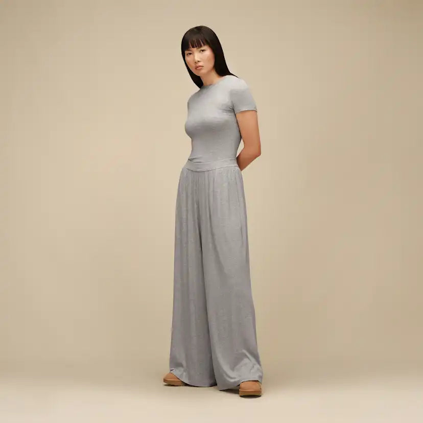 Femme Pantalon large Imogen côtelé - GREY HEATHER