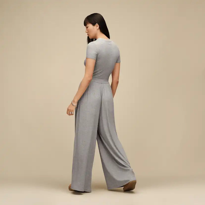 Femme Pantalon large Imogen côtelé - GREY HEATHER
