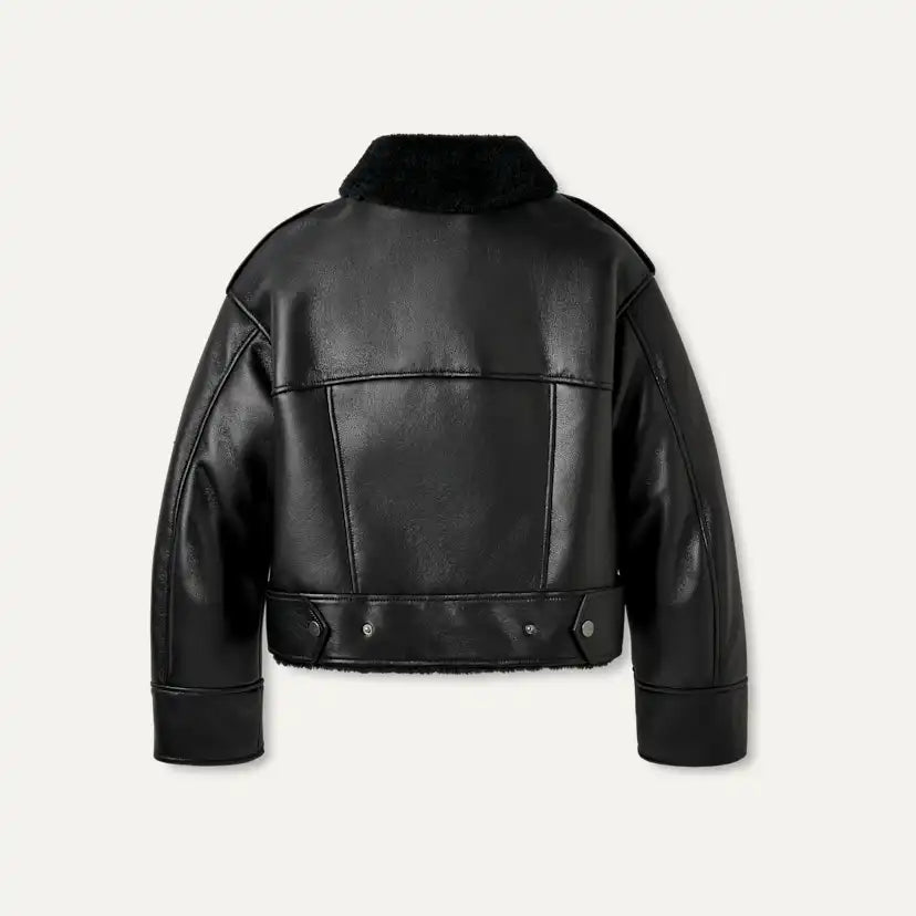 Femme Veste de moto Finnian LuxeFluff - BLK