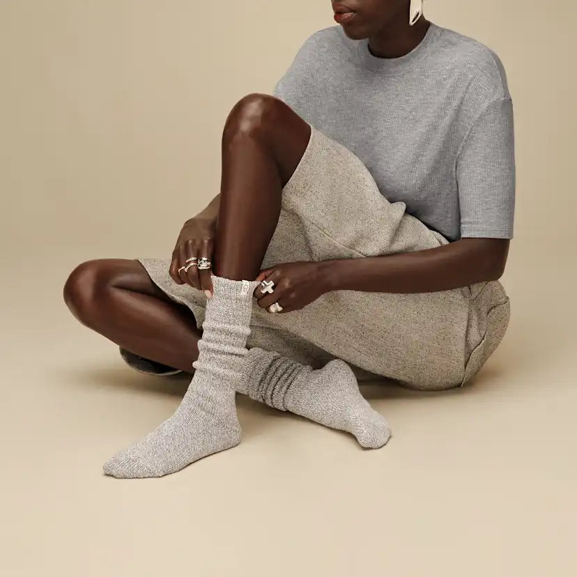 Femme Tyla Slouchy Crew II Sock - GREY HEATHER