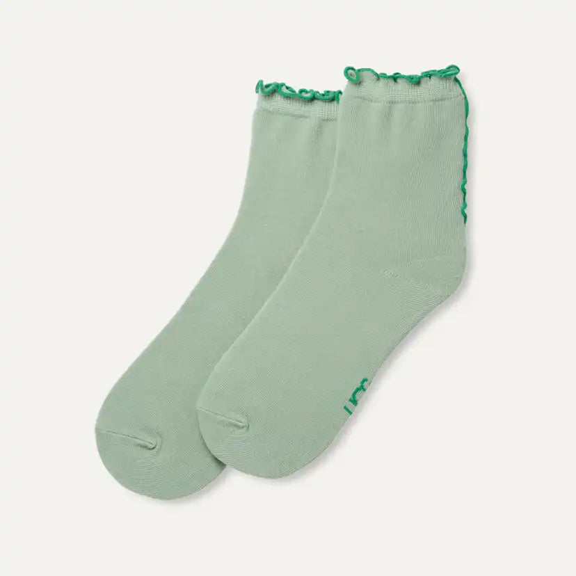 Femme Chaussette 3/4 à bordure festonnée Karsyn II