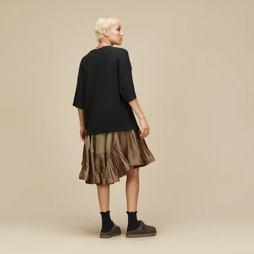 Femme Chaussette 3/4 à bordure festonnée Karsyn II - BLACK