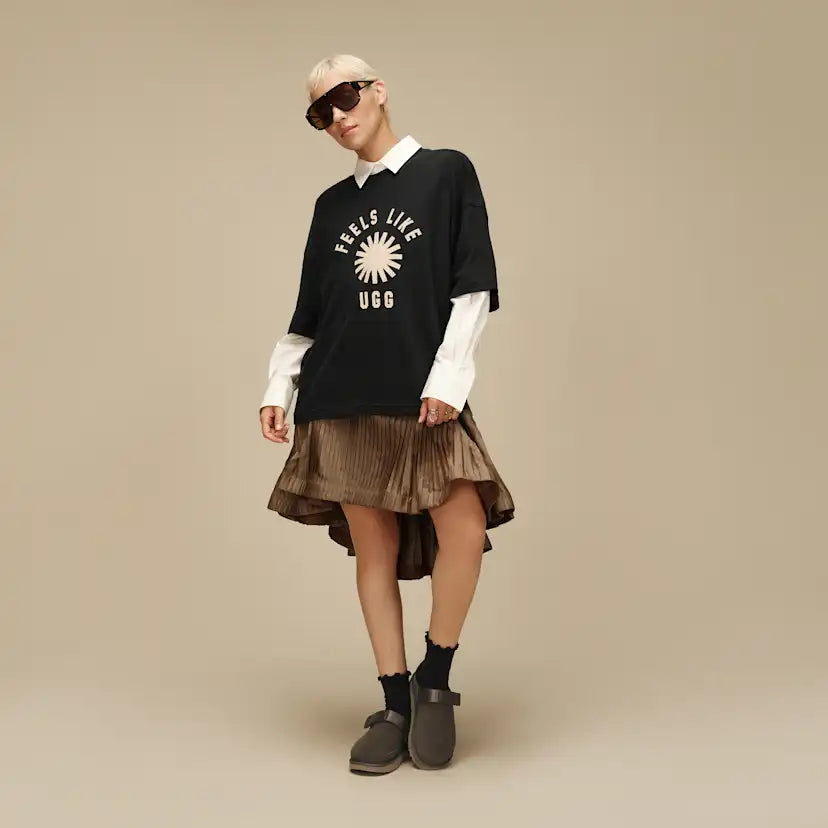 Femme Chaussette 3/4 à bordure festonnée Karsyn II - BLACK