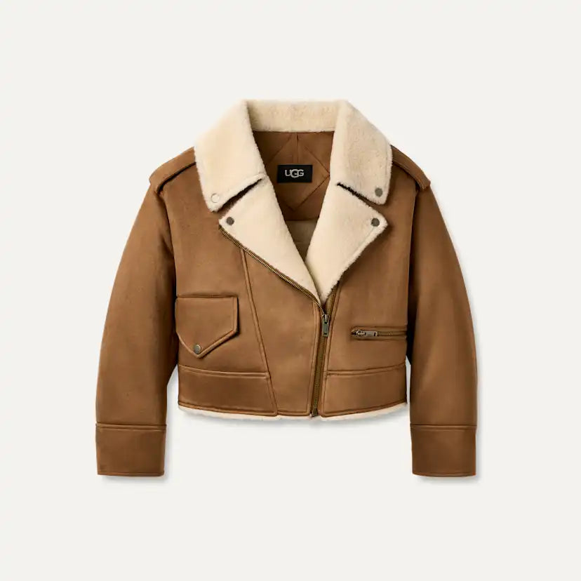 Femme Veste de moto Finnian LuxeFluff - CHE