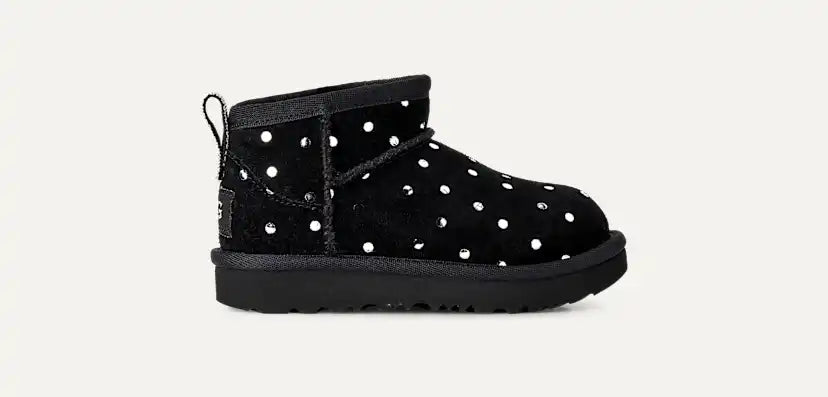 Tout Petit Classic Ultra Mini Shiny Dots Boot - BLACK