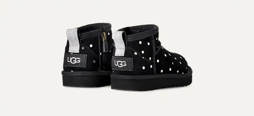 Tout Petit Classic Ultra Mini Shiny Dots Boot - BLACK