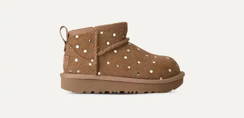 Tout Petit Classic Ultra Mini Shiny Dots Boot - CHESTNUT