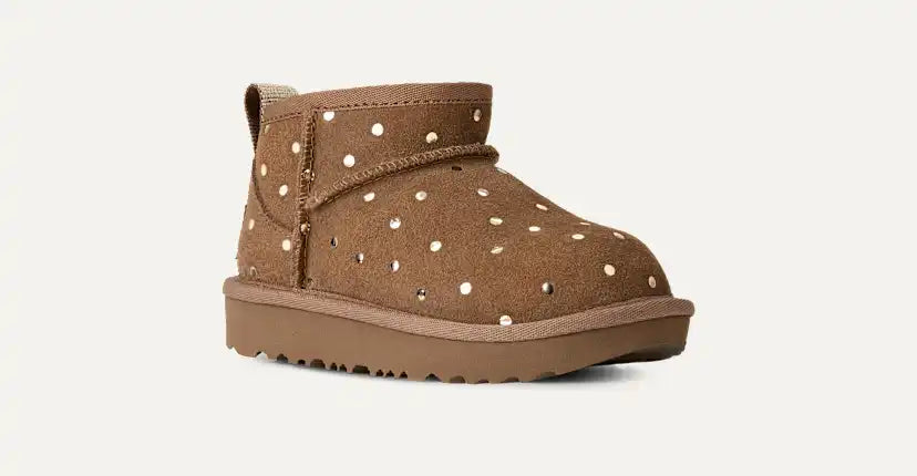 Tout Petit Classic Ultra Mini Shiny Dots Boot - CHESTNUT