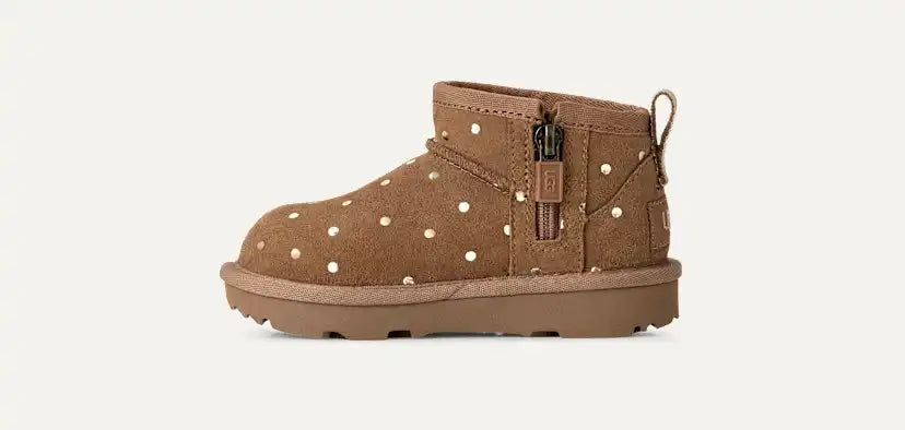 Tout Petit Classic Ultra Mini Shiny Dots Boot - CHESTNUT
