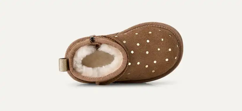 Tout Petit Classic Ultra Mini Shiny Dots Boot - CHESTNUT