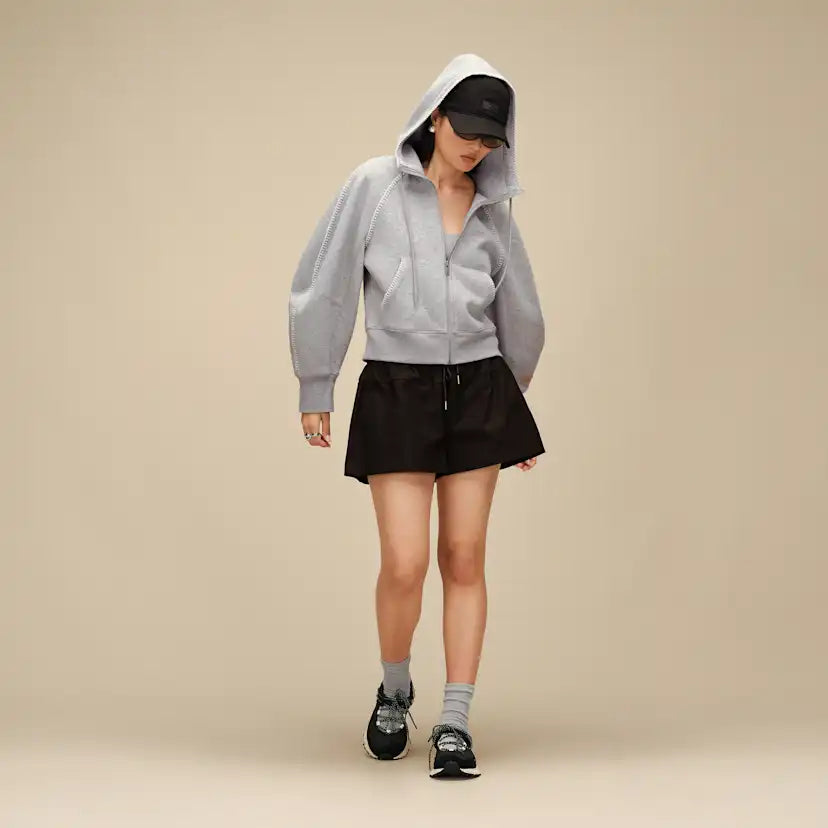 Femme Sweat à capuche à fermeture éclair intégrale Classic - GREY HEATHER