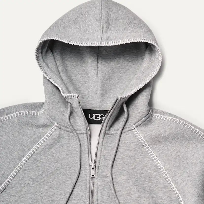 Femme Sweat à capuche à fermeture éclair intégrale Classic - GREY HEATHER