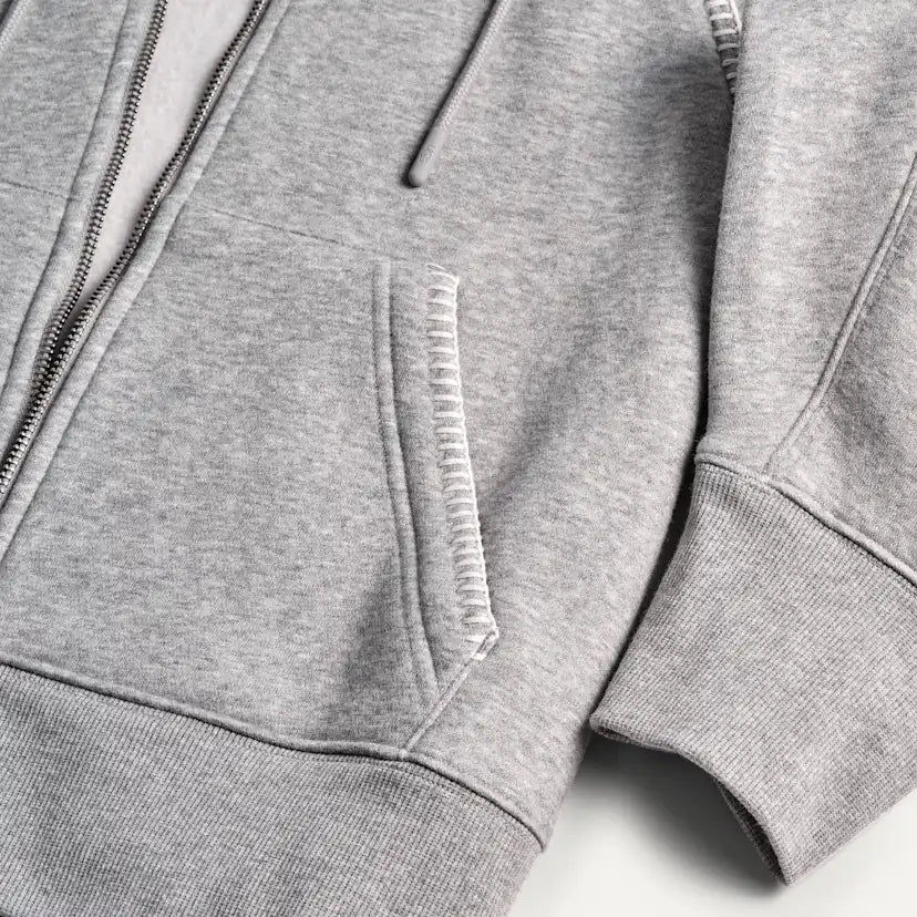 Femme Sweat à capuche à fermeture éclair intégrale Classic - GREY HEATHER