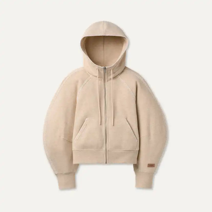 Femme Sweat à capuche à fermeture éclair intégrale Classic - SAND HEATHER