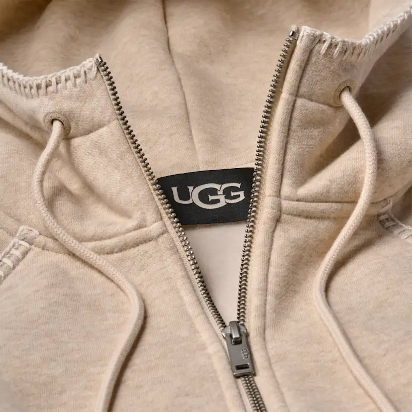 Femme Sweat à capuche à fermeture éclair intégrale Classic - SAND HEATHER
