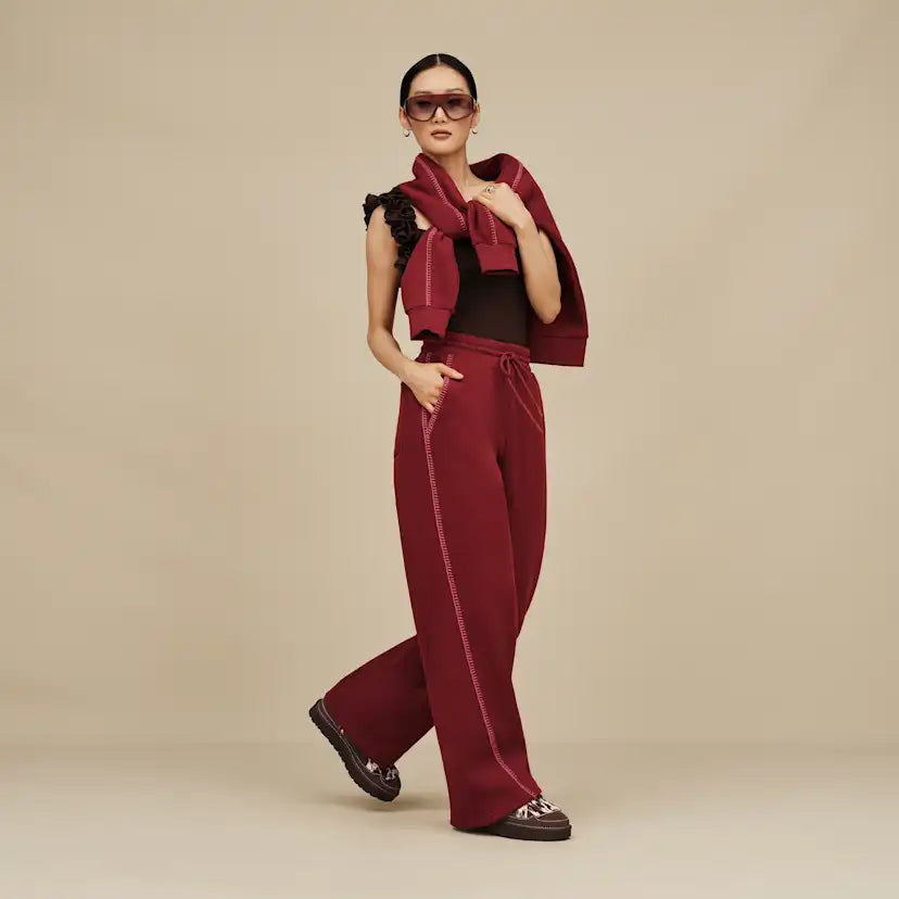 Femme Pantalon à coupe droite Classic - COFFEE BERRY