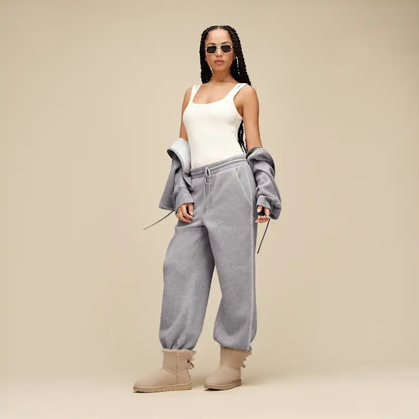 Femme Pantalon à coupe droite Classic - GREY HEATHER