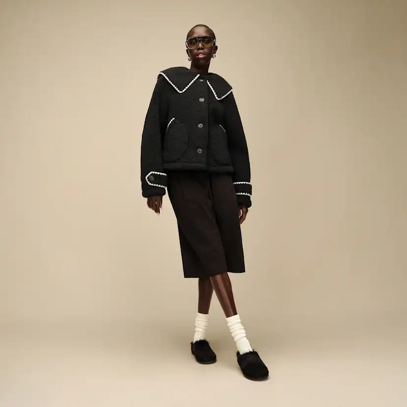Femme Veste à col Nikia - BLACK