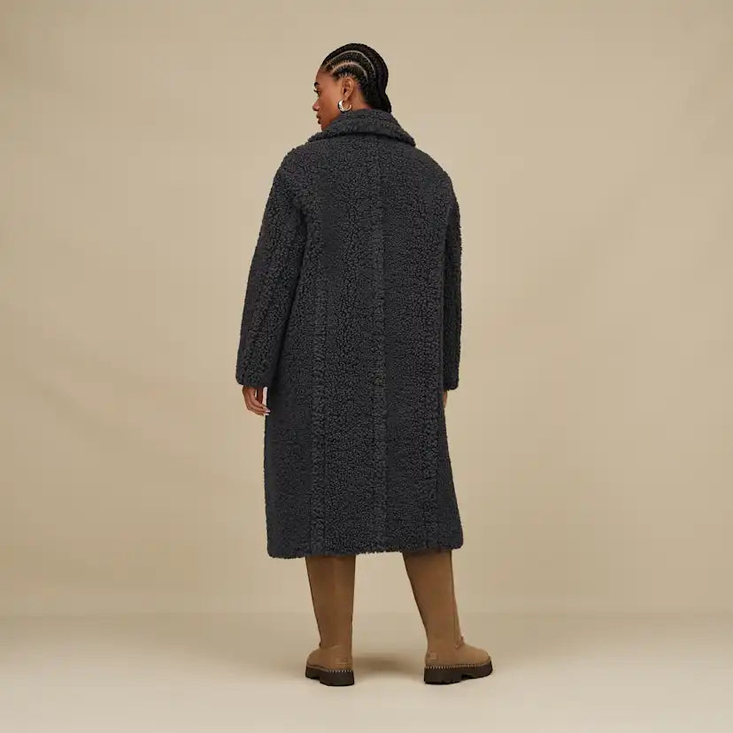 Femme Gertrude Long Teddy Coat II - INK
