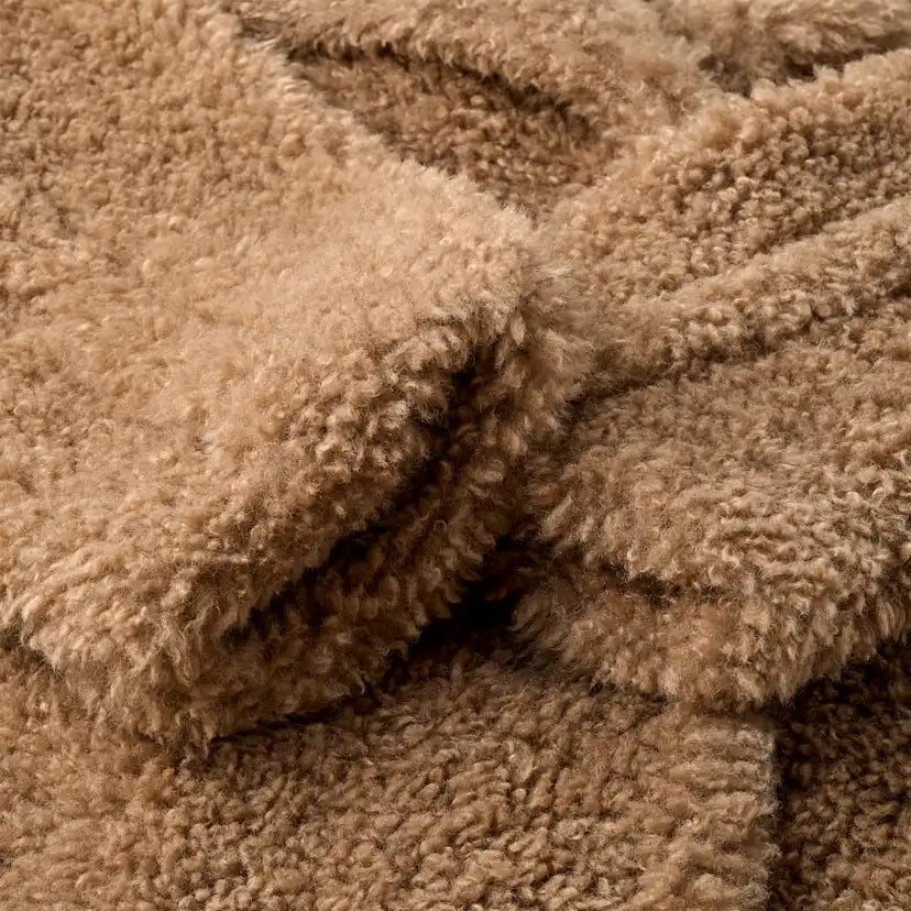 Femme Gertrude Long Teddy Coat II - SAND