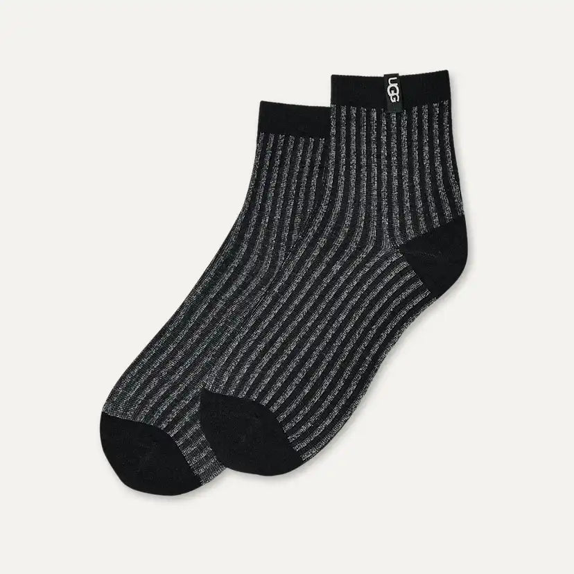Femme Chaussette 3/4 Plora Shimmer - BLACK