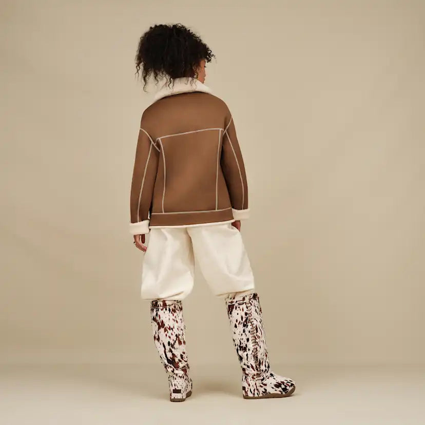 Femme Veste camionneur réversible Frankie - DARK CHESTNUT / CREAM
