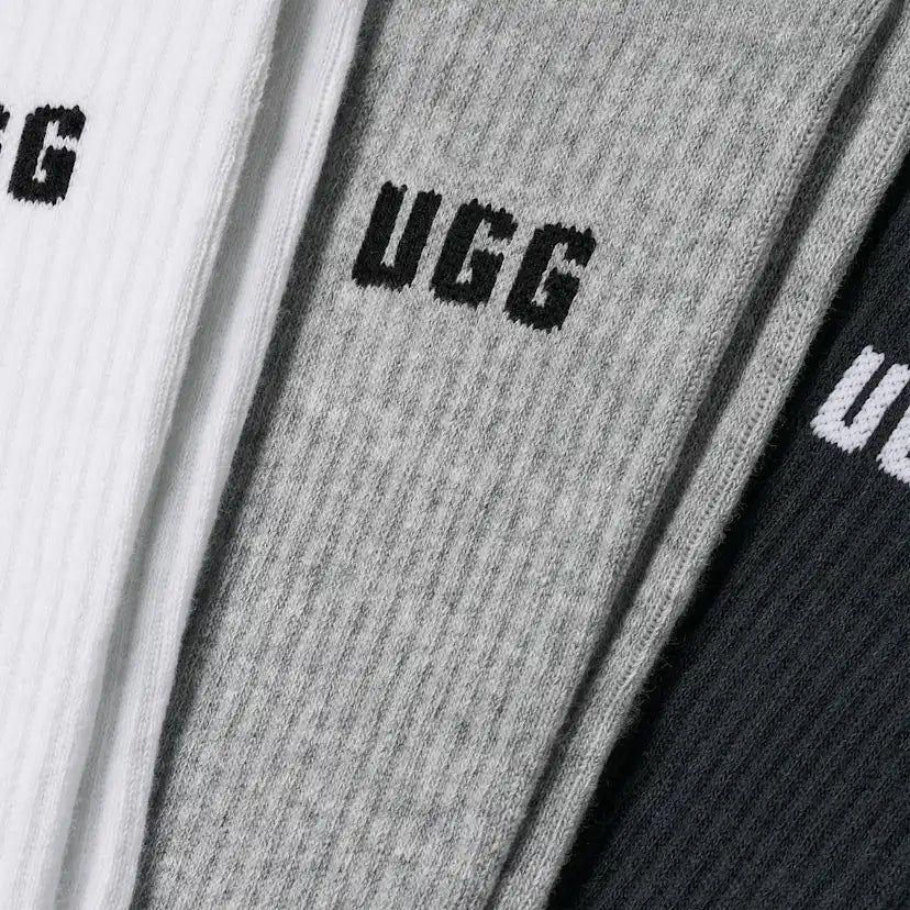 Homme Lot de trois paires de chaussettes mi-hautes Leander à logo - WGBC