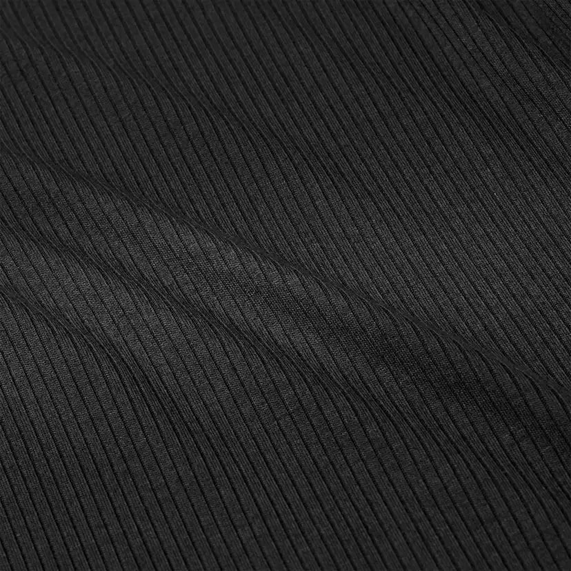 Femme Aidelene Long Sleeve Rib Tee - BLACK