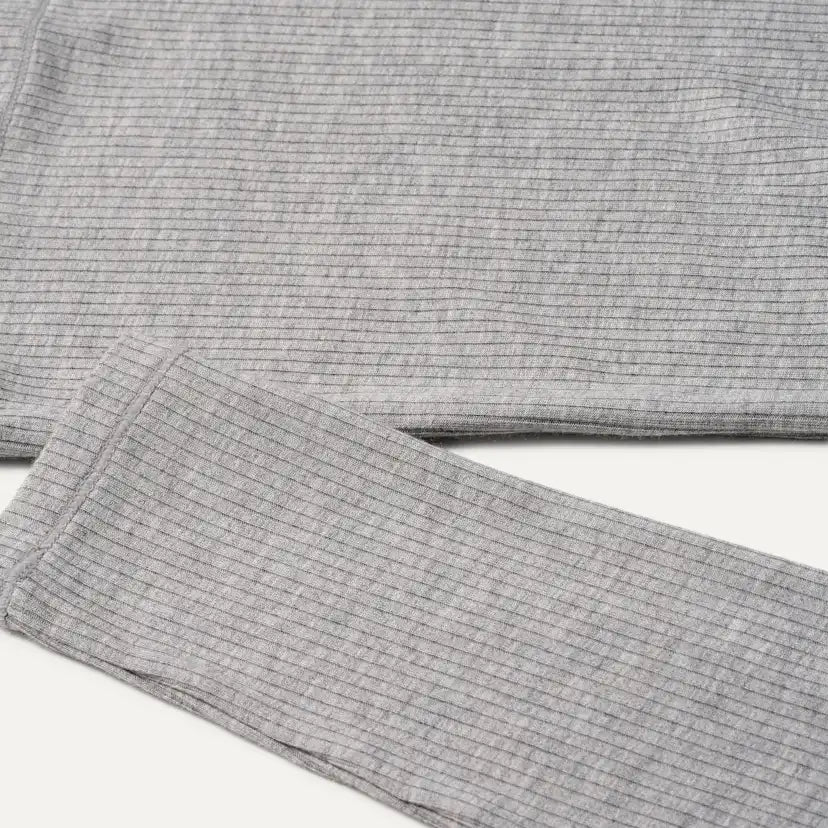 Femme Aidelene Long Sleeve Rib Tee - GREY HEATHER