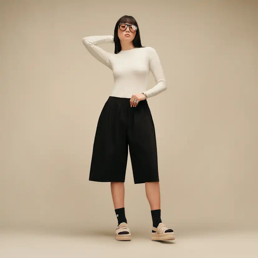 Femme Aidelene Long Sleeve Rib Tee - NIMBUS