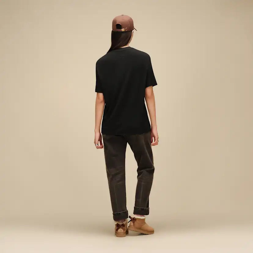Femme Amarys Relaxed Rib Tee - BLACK